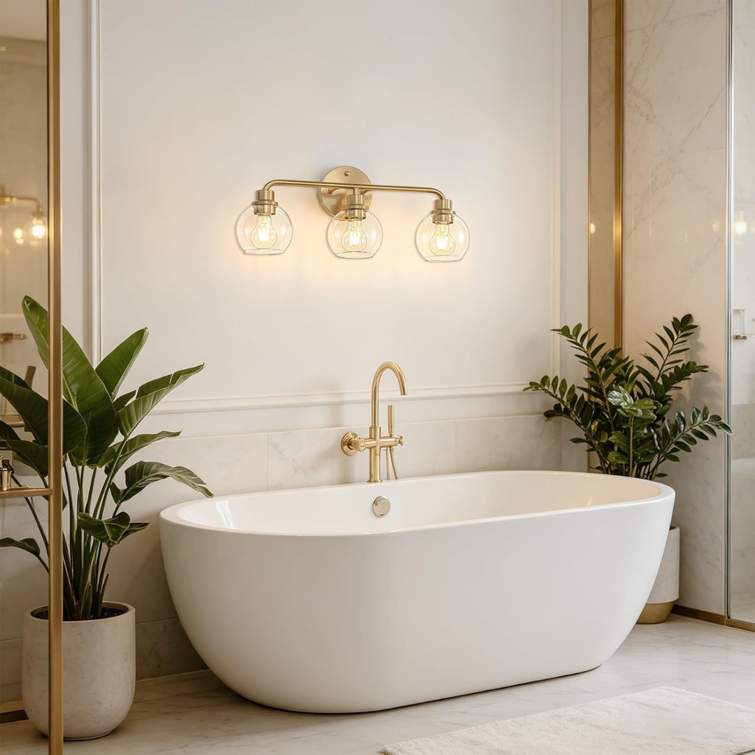 Astrid – Elegant väggbelysning med glaskupor och mässingsfinish